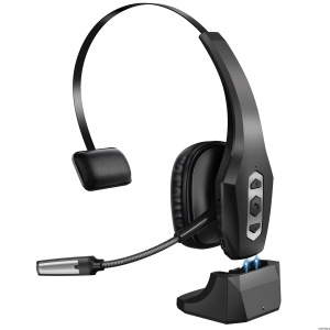 DH16 Trucker Bluetooth Headset with Charging Base, Wireless Hands-Free Headset with Noise Canceling 